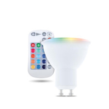 LED крушка GU10  RGB + White 5W с дистанционно