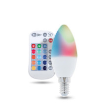 LED крушка E14 C37 RGB + White 5W с дистанционно