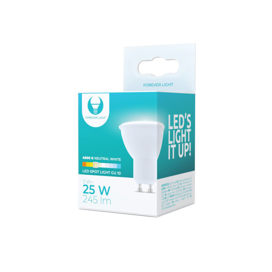 LED крушка GU10 3W 245 LM 4500K неутрално бяло 230V