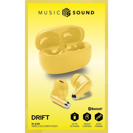 Bluetooth слушалки DRIFT TWS – жълти