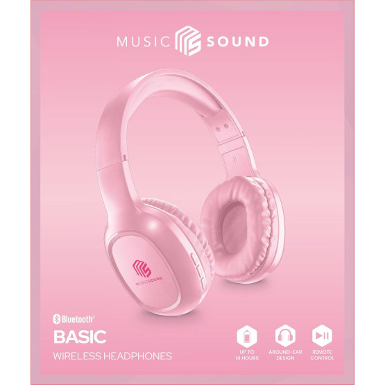Bluetooth слушалки Music Sound Basic, Розови
