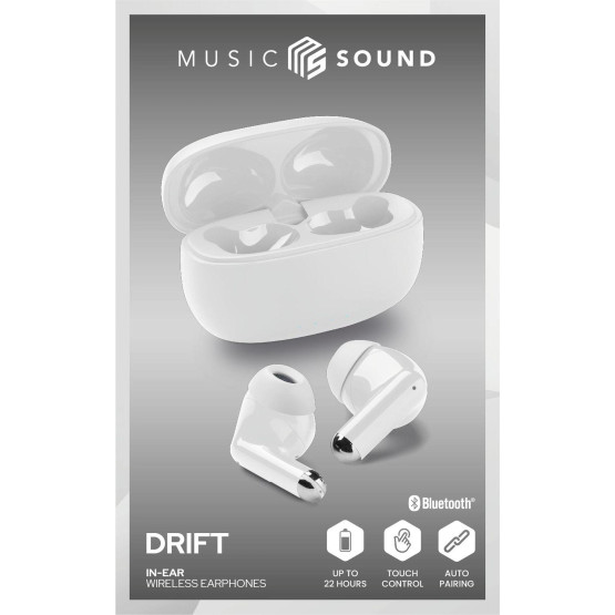 Bluetooth слушалки DRIFT TWS – бели