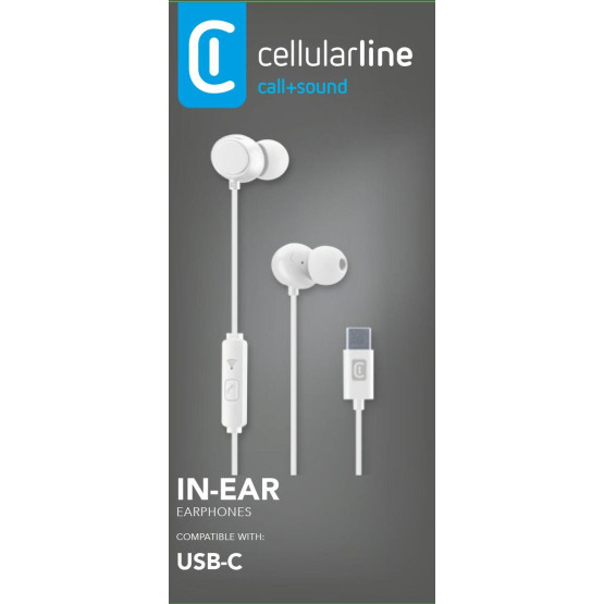 Слушалки тапи USB-C с микрофон Cloud, Бели