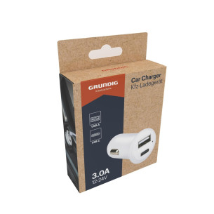 Grundig Зарядно за кола 5V Fast charge USB - A и USB - C
