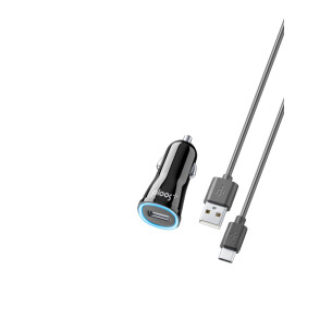 Зарядно за кола 12V Ploos с Type-C кабел, 2A, Черно
