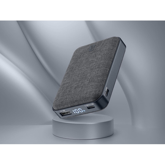 Външна батерия GLAM 20W PD 10000 mAh LCD черна
