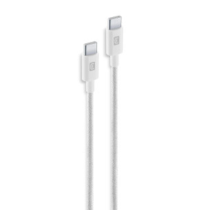 Кабел с оплетка USB-C - USB-C 150 см бял