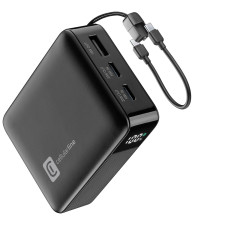 Външна батерия 10000 mAh LCD 20W с вграден USB-C кабел