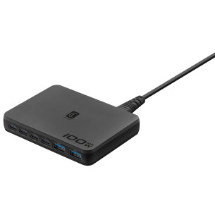 Зарядно 220V GaN+ Desk Station Slim 4xUSB-C + 2xUSB-A 100W