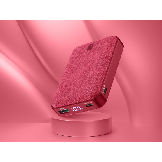 Външна батерия GLAM 20W PD 10000 mAh LCD червена