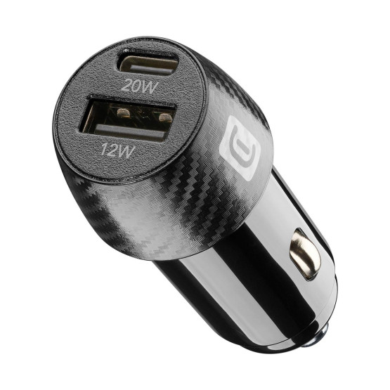 Зарядно за кола 12V USB + USB-C 32W черно