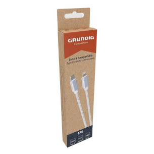 Grunding Кабел USB-C към Lightning 1 м бял
