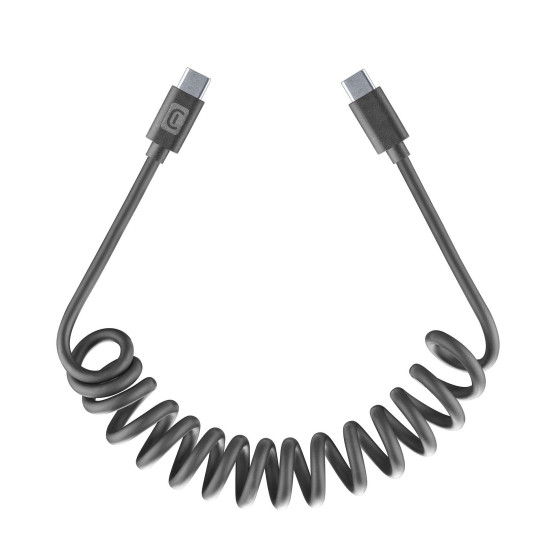 Кабел SPIRAL USB-C - USB-C до 120 см черен