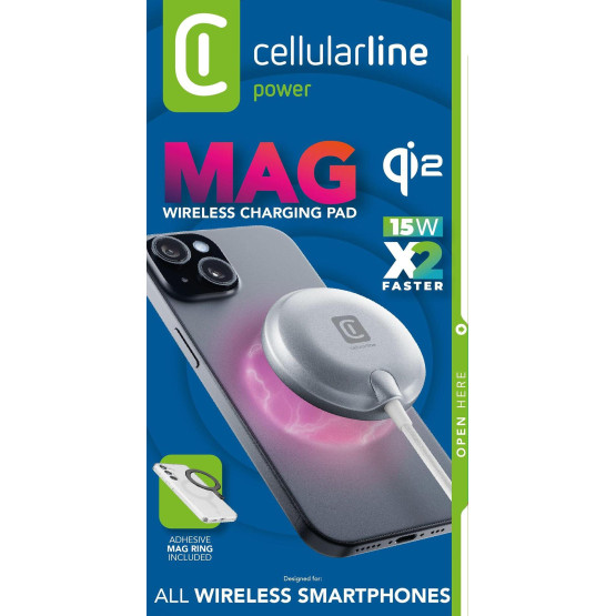 Безжично магнитно зарядно с вкл. Ринг MAG PAD Qi2 15W