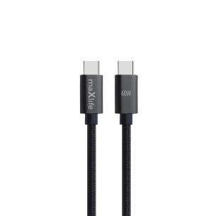 Кабел USB-C Maxlife, 1,0 м, 60W, черен
