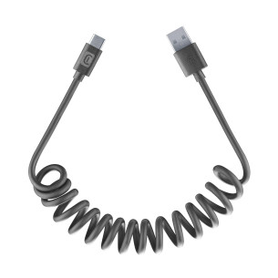 Кабел SPIRAL USB - USB-C до 120 см черен