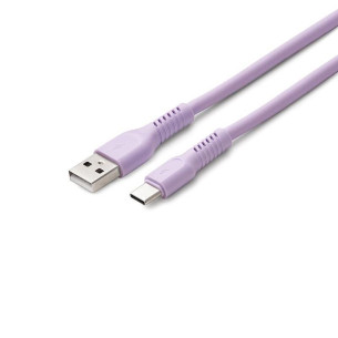 Кабел USB-A - USB-C 1,8м 3A COLORUM цвят лавандула