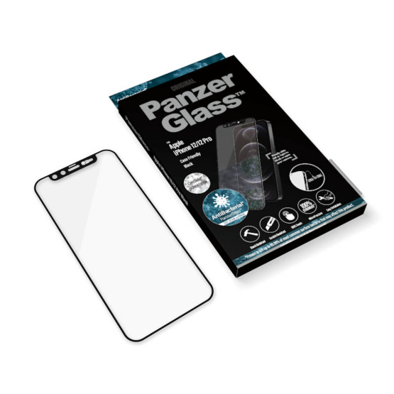 Стъклен протектор PanzerGlass за Apple Iphone 12 /12 Pro, CaseFriendly, CamSlaider, Swarovski -Черен