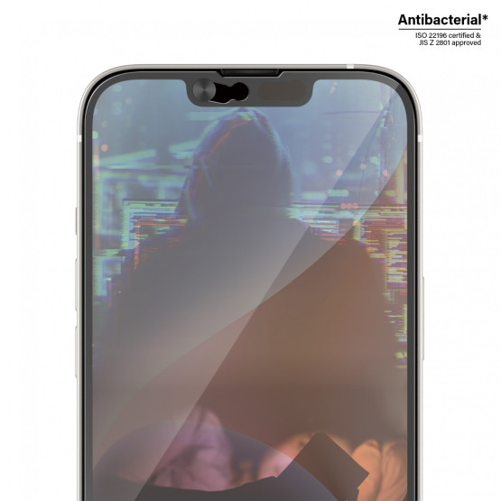 Стъклен протектор PanzerGlass за Apple Iphone 14 / 13/ 13 Pro, UWF, Camslider,Antibacterial - Черен