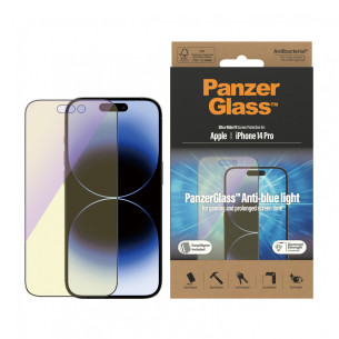 Стъклен протектор PanzerGlass за Apple Iphone 14 Pro Anti-Bluelight, CaseFriendly, Antibacterial, Черен