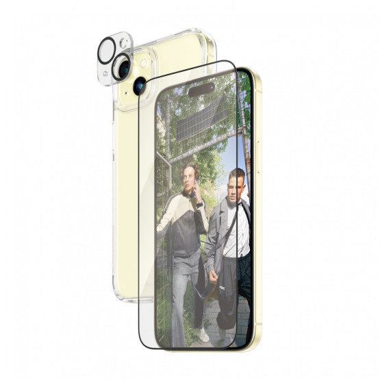 Стъклен протектор PanzerGlass за Apple iPhone 15 Plus UWF Bundle (UWF screen protector, HardCase, протектор за камера)