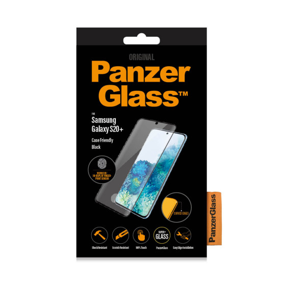 Стъклен протектор PanzerGlass за Samsung Galaxy S20 Plus Fingerprint CaseFriendly - Черен, 117561