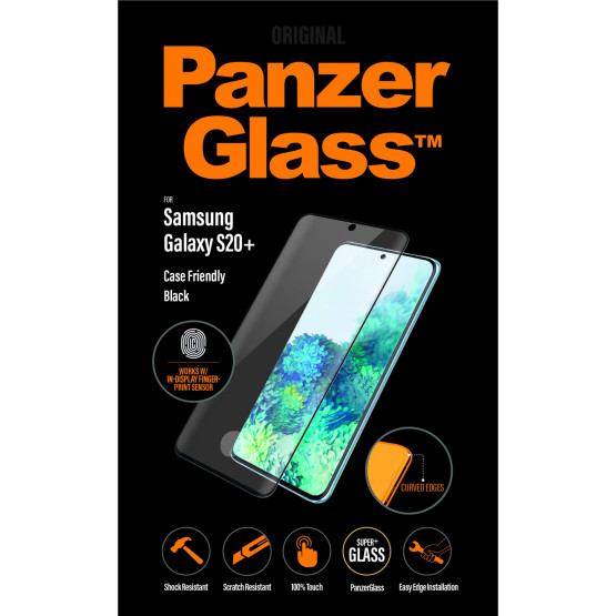 Стъклен протектор PanzerGlass за Samsung Galaxy S20 Plus Fingerprint CaseFriendly - Черен, 117561