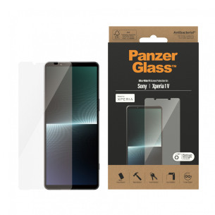 Стъклен протектор PanzerGlass за Sony Xperia 1 V AntiBacterial, UWF - Черно