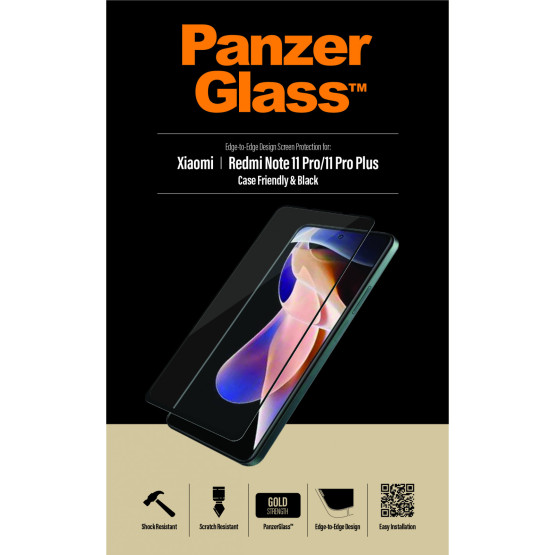 Стъклен протектор PanzerGlass за Xiaomi Redmi Note 11 Pro/ Note 11 Pro Plus CaseFriendly - Черен