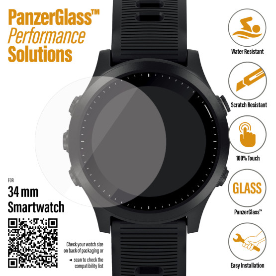 Стъклен протектор за часовник PanzerGlass за Samsung watch Active 3 45mm / Smart watch 34 mm, 118898