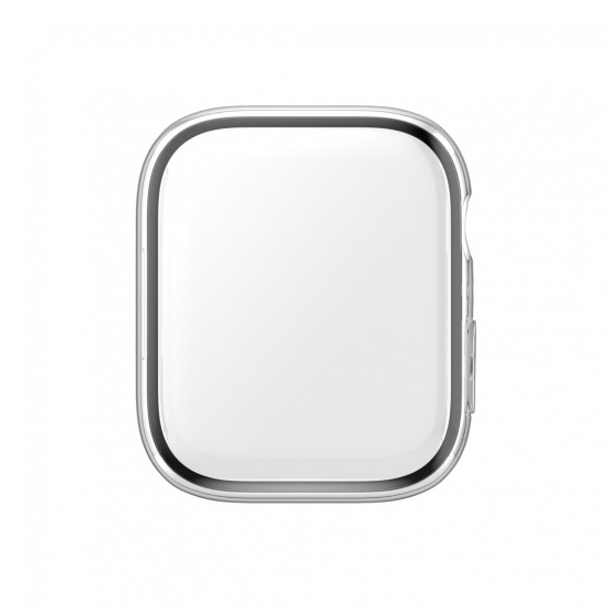Стъклен протектор за часовник със силиконова рамка PanzerGlass за Apple watch Series 8 / Series 7, 45 mm, D3O Bio - Прозрачна рамка,