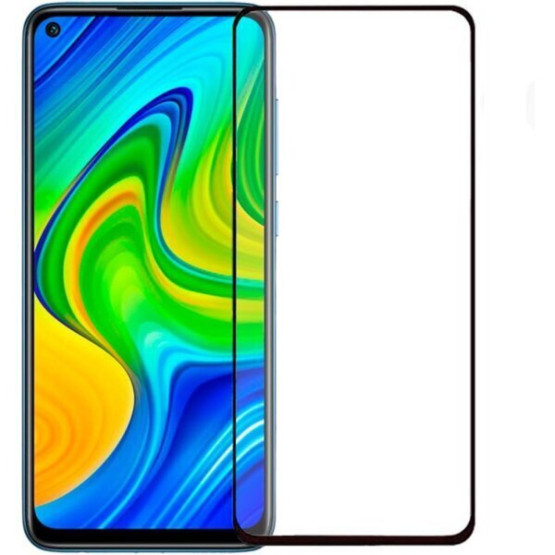 Стъклен протектор 5D Full Glue Tempered Glass за Xiaomi Redmi Note 9 - Черен
