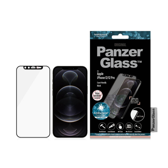 Стъклен протектор PanzerGlass за Apple Iphone 12 /12 Pro, CaseFriendly, CamSlaider, Swarovski Rose Edition