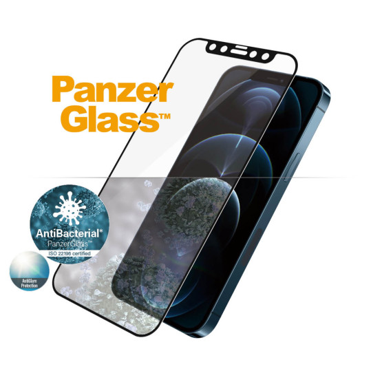 Стъклен протектор PanzerGlass за Apple Iphone 12 Pro Max 6.7 CaseFriendly AntiGlare,AntiBacterial - Черен