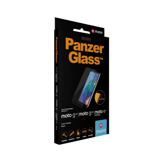 Стъклен протектор PanzerGlass за Motorola Moto G10 / Moto G30/ Moto E7 Power CaseFrienfly - Черно