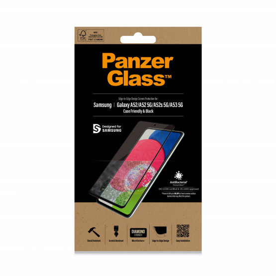 Стъклен протектор PanzerGlass за Samsung Galaxy A52/ A53 CaseFriendly - Черен