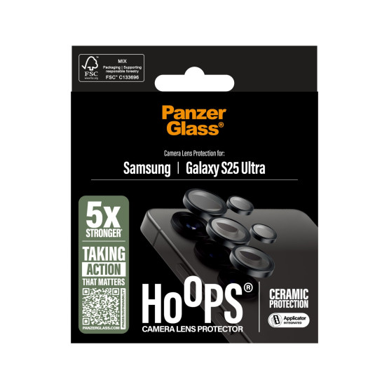 Стъклен протектор PanzerGlass за Samsung Galaxy S25 Ultra, Hoops , за камера, Ceramic