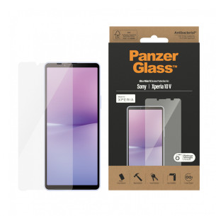 Стъклен протектор PanzerGlass за Sony Xperia 10 V AntiBacterial, UWF - Черно
