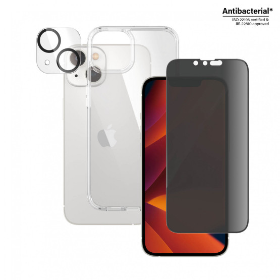 Стъклен протектор Privacy PanzerGlass iPhone 14 Bundle (UWF Privacy screen protector, HardCase, протектор за камераt)