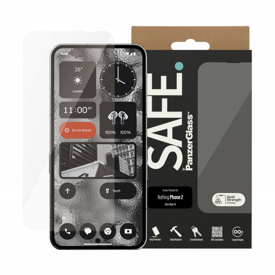 Стъклен протектор Safe за Nothing Phone 2 UWF, Черен