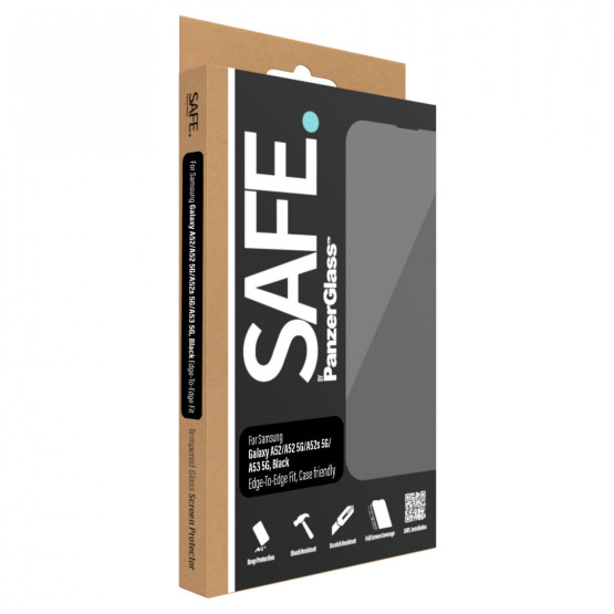 Стъклен протектор Safe за Samsung Galaxy A52/A52 5G / A53 CaseFriendly - Черен, 118191