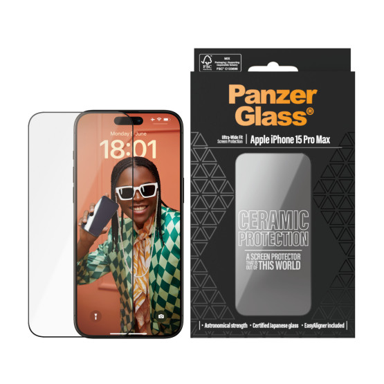 Стъклен протектор PanzerGlass Ceramic Protection за Apple iPhone 15 Pro Max UWF wA