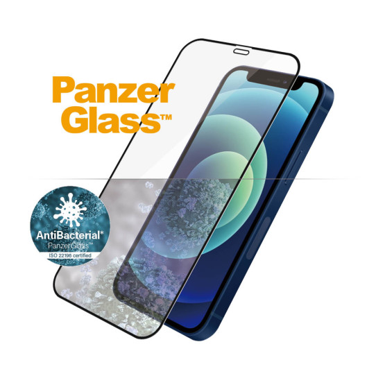 Стъклен протектор PanzerGlass за Apple Iphone 12 mini 5.4 CaseFriendly AntiBacterial - Черен, 117939