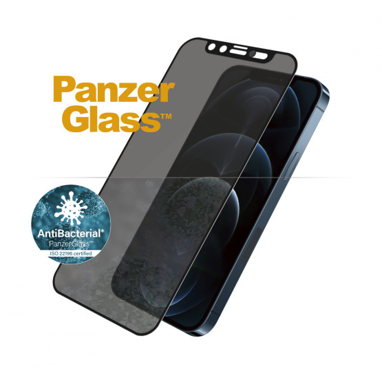 Стъклен протектор PanzerGlass за Apple Iphone 12 Pro Max 6.7 Privacy CamSlide AntiBacterial - Черен, 117938