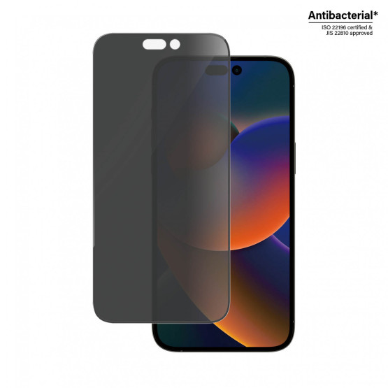 Стъклен протектор PanzerGlass за Apple Iphone 14 Pro Max, UWF Privacy,, Antibacterial - Черен