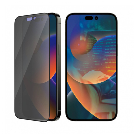 Стъклен протектор PanzerGlass за Apple Iphone 14 Pro Max, UWF Privacy,, Antibacterial - Черен