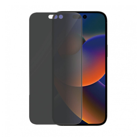 Стъклен протектор PanzerGlass за Apple Iphone 14 Pro Max, UWF Privacy,, Antibacterial - Черен