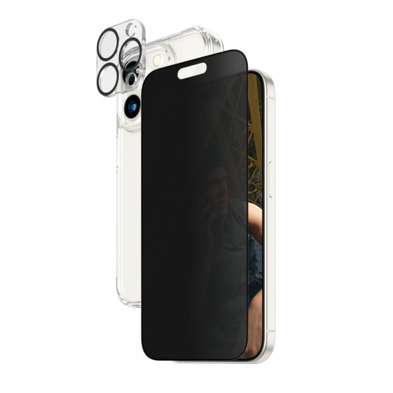 Стъклен протектор PanzerGlass за Apple iPhone 15 Pro UWF Privacy Bundle (UWF Privacy screen protector, HardCase, протектор за камера)