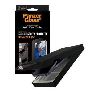 Стъклен протектор PanzerGlass за iPhone 17 Pro Max, инсталационен бокс