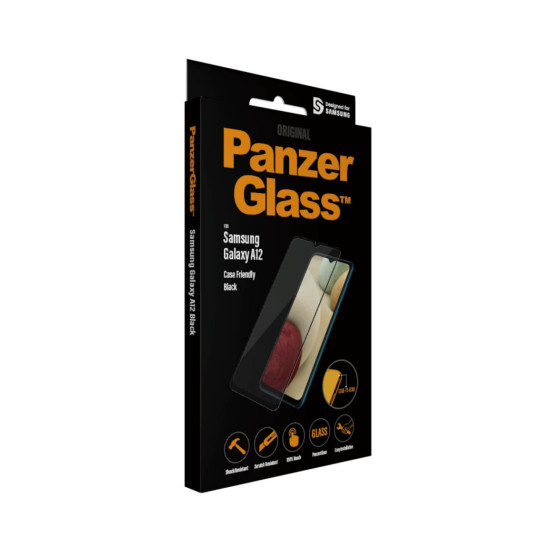 Стъклен протектор PanzerGlass за Samsung Galaxy A12 , CaseFriendly - Черен